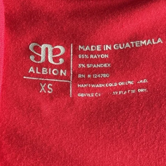 Albion The Merry Jumpsuit XS Red Bamboo V-neck Jersey Lounge Wear Long Sleeve - Picture 3 of 5